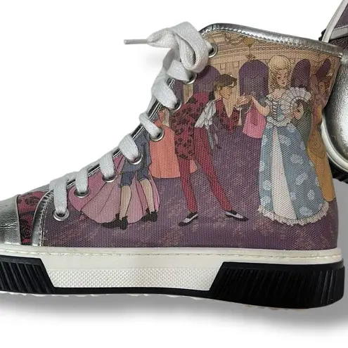 Red Needle Fashion High Top Sneakers Prince Princess Theme Size EU 37 US 6.5/7 Purple