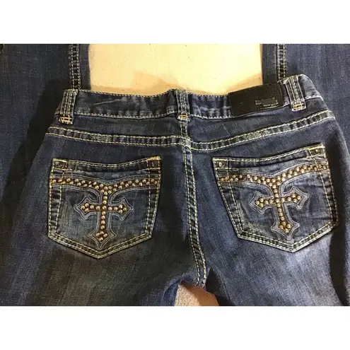 Rock & Roll Cowgirl Women Jeans Sz.29x34 Blue Bling Pocket Cowgirl Rodeo Western