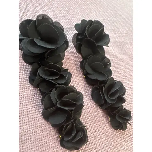 Shashi Lily Earrings in Black Womens New with Box Dangle Drop Flowers