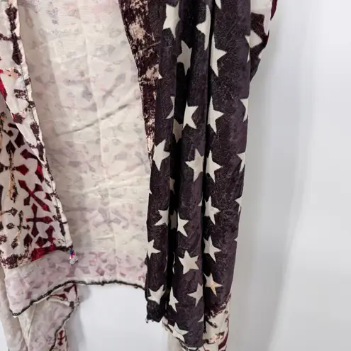 Gina Burns Design Cross & Stars Western Vest Duster Lightweight One Size Red Size undefined