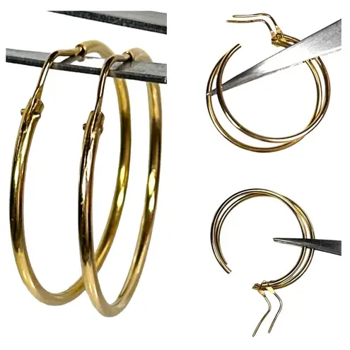 18KT 750 SOLID YELLOW GOLD HOOP EARRINGS