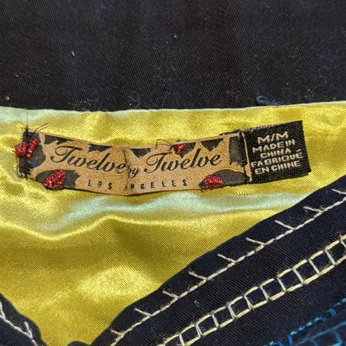 Twelve by Twelve beaded embellished black mini skirt size medium