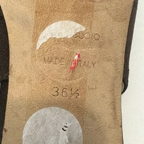 Bettye Muller Slingback Kitten Heels Point Toe Size 36.5 US 6 Floral Brown Italy