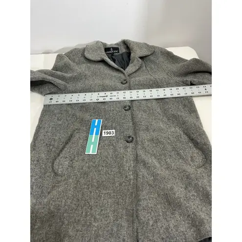 London Fog Womans Gray Button Up Lined Pea Coat Size 12