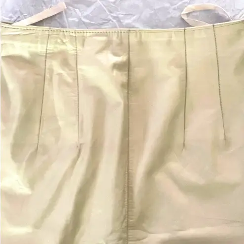 Pia Rucci 80s Cream 100% Soft Leather Knee Length Pencil Skirt X
