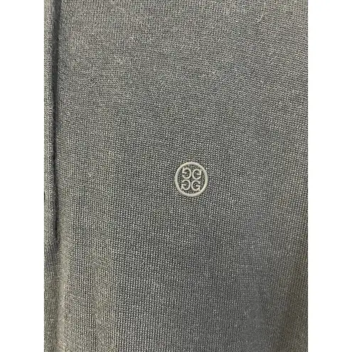 G/fore Fine Knit Dress Women L Navy Blue 100% Wool Super Soft Pkts Accent Stripe Size L