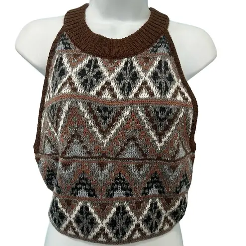 Mother Brown Midnight Walk Lone Star Halter Crop Top Sweater Skirt Set S NEW Tag