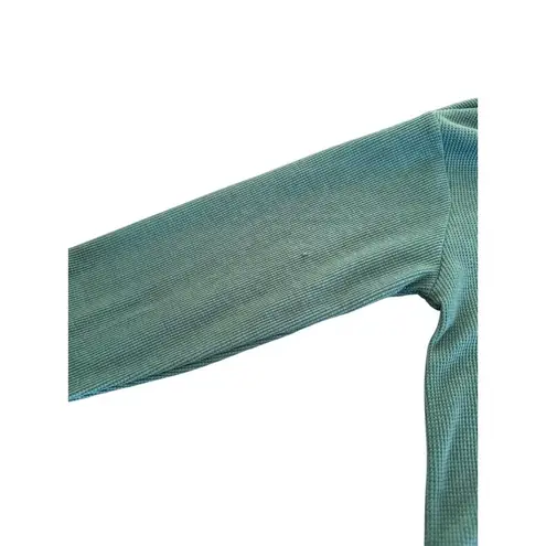 Dixxon Waffle Knit Women's Long Sleeve Crop Tee Green 2xl Comfy Size XXL