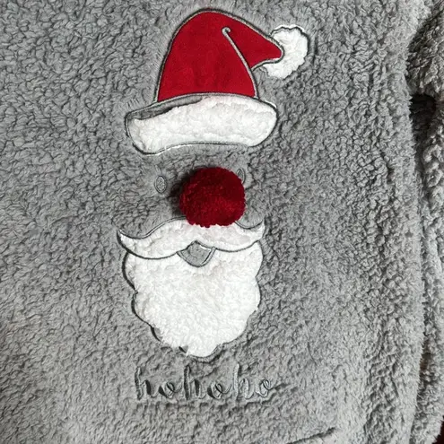 NWT Peaches & Dreams Embroidered Santa Teddy Ho Ho Ho Sleep Nightgown Size Small Gray