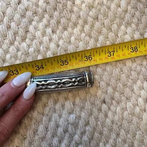 Elegant Black Leather Belt with Silver Accent