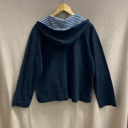 Marsh Landing B17-Women's Hoodie Jacket, XL, Black and White Y2K VTG