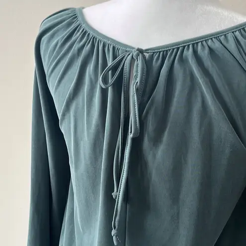 Green Envelope Boho Long Sleeve Blouse Sage Green Size XS Loose Fit