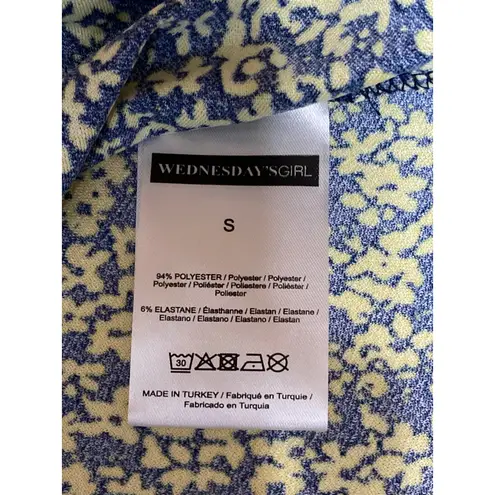 NEW Wednesday's Girl Multicolor Sleeveless Floral Cami Camisole Mini Dress Sz S Black