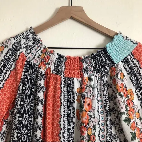 Military Hippie Mutli Color Patterned Striped Long Sleeve Boho Beach Mid Dress