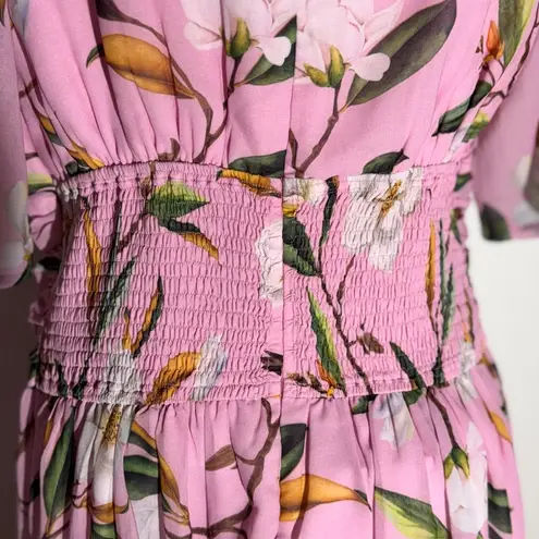 Eshakti Pink Floral Midi Dress – Size L Soft, romantic, and custom-fit large