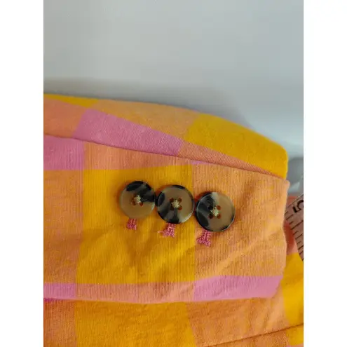 Free Assembly Womens XXL Pink & Yellow Checkered Blazer