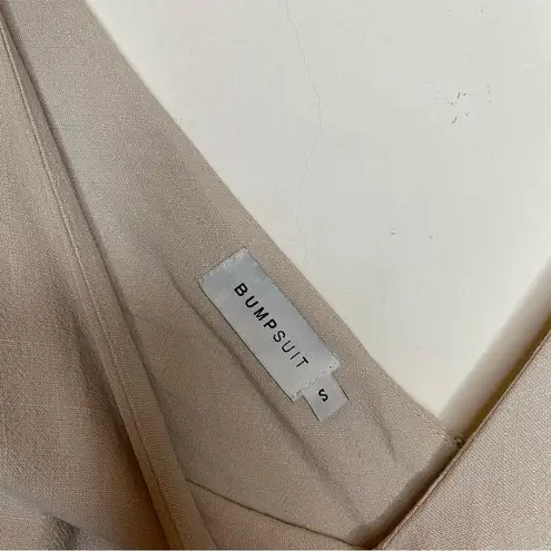 BUMPSUIT The Oversized Linen/Viscose Jumpsuit Sleeveless Beige Sz Small