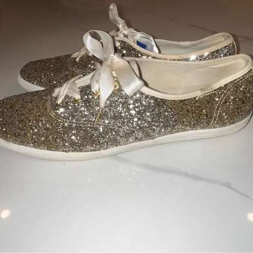 Keds X Kate Spade Silver Sparkly Sneakers Women's Size 11