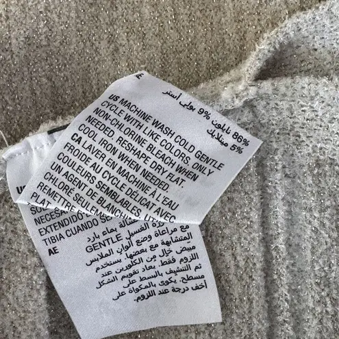 Alfani Petite Medium Shine Window Pane Cardigan Sweater Pockets Open Front Beige