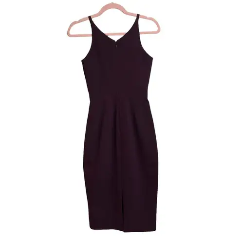 Dress the Population Lyla Purple Burgundy Plunging Sleeveless Bodycon Dress