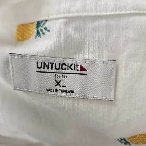 UNTUCKit Hers Pineapple Short Sleeve Yellow Size XL