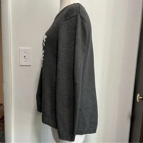 Snowflake Gray Sweater Women’s Size Medium Knit Jumper Classic North Style