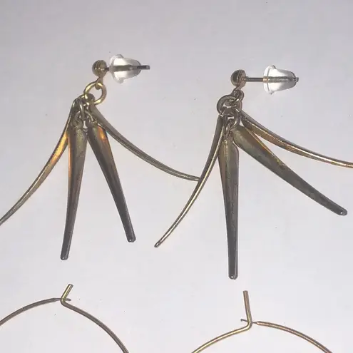 Elegant Bronze and Green Beaded Ball Drop Boho Earring Set Brown