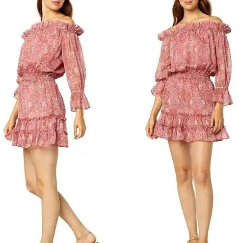MISA Los Angeles ✨SALE Washed Rose Pink Danae Floral Blouson Mini Dress Sz XS