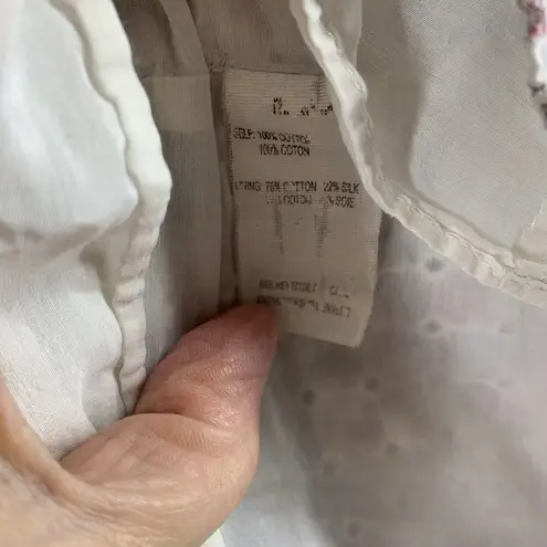 Thakoon White Floral Cotton Eyelet Bell Sleeve Romper Size Small AS