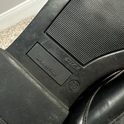 J.Crew  Vintage Black Leather Lace Up Ankle Boots Made in Italy Size 36 US 5.5