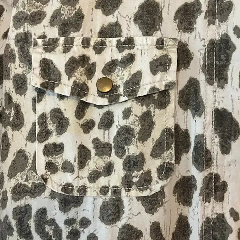 Velvet by Graham & Spencer Leopard Print Utility Jacket Tan