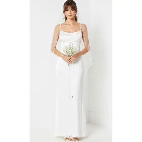 Elliatt Evangeline Corset Satin Gown, Ivory, XS