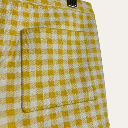 Opening Ceremony Knits Yellow White Check Gingham 2 Piece Shorts Top Set Size XS