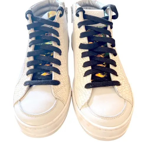 P448 Nautilus High Top Skate Sneakers White Italian Size 35 (US 5) EUC