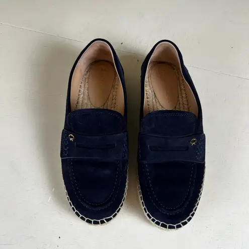 Gianvito Rossi - Lido Suede Espadrilles Navy Beach Flat Penny Loafer