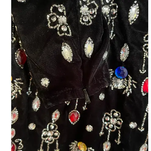 Mac Duggal NWT Size 0 LBD Style 93811 Black Long Sleeve Embellished Mini Dress