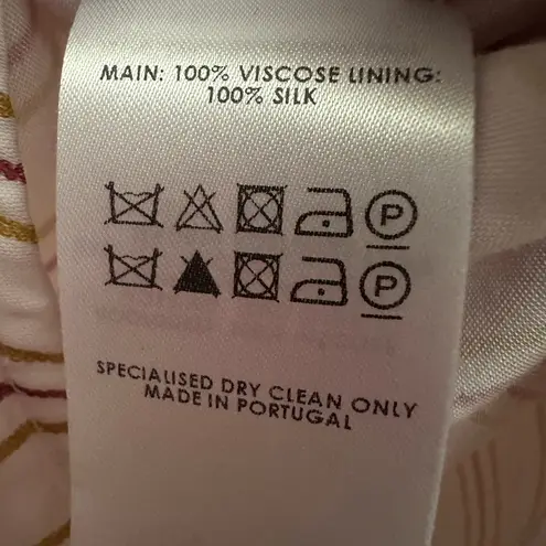 Victoria Beckham Striped Silk Viscose Blouse Size 4 Collared Button Up