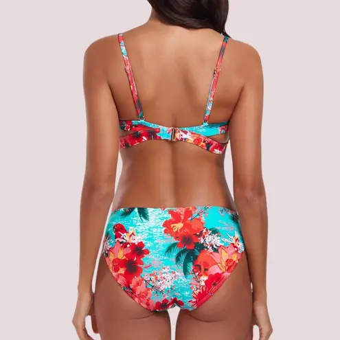 Relleciga NWT Floral Bikini Set - Red and Blue - Small