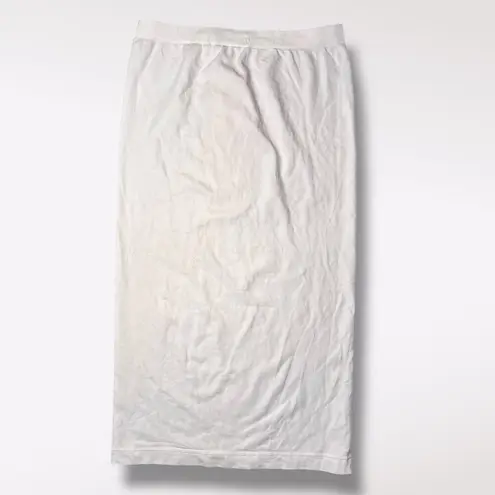 12th Tribe NWT  White Midi Skirt Elastic Waist Slip Stretch ONE SIZE