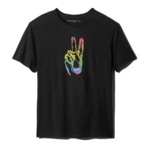 John Varvatos USA Graphic Tee – XS – Black Rainbow Peace Sign
