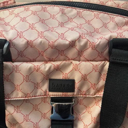 Pink Designer Ralph Lauren Weekender Overnight Signature Nylon Duffel Bag Logo