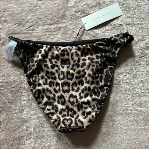 Veronica Beard Marau High Leg Brown Leopard Bikini Bottoms Size M