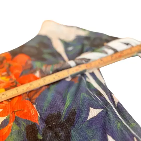 Poliana Plus XL Tropical Floral Lightweight High Low Dress Coverup Resort Chic White