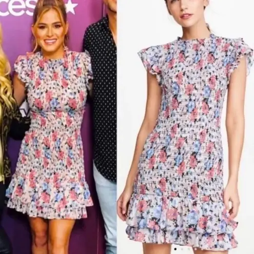 Veronica Beard Cici Floral Smocked Mini Dress Size 10