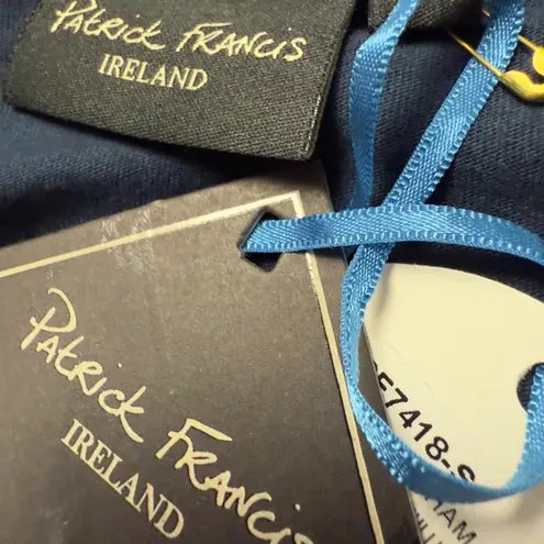 Navy Shamrock Satin Blouse NWT Blue