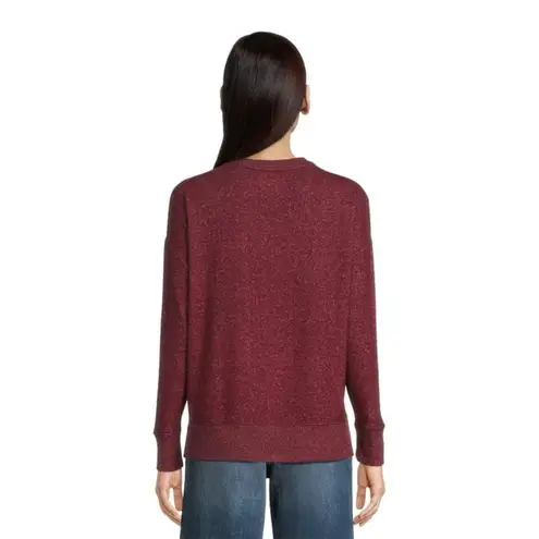 Time And Tru - Women'sā burgandy Hacci Knit Pullover Sweatshirt Size XXL