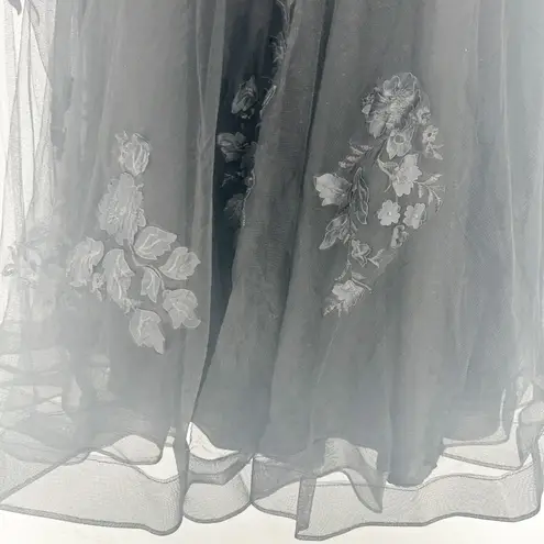 Camille La Vie Womens Whimsigoth Floral Applique Corset Tulle Gown Dress Size 14