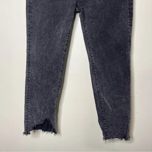Driftwood  Meg Destroyed High Rise Cropped Jeans in Marble Black Raw hem 25