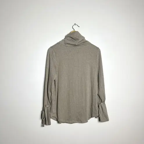 Pleione CLEARANCE! Tan Ribbed Cowl Neck Sweater Size S EUC