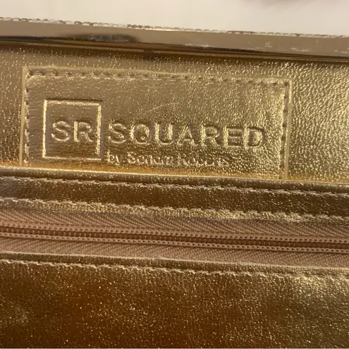 Sondra Roberts  Animal Print Snakeskin Gold Interior Clutch